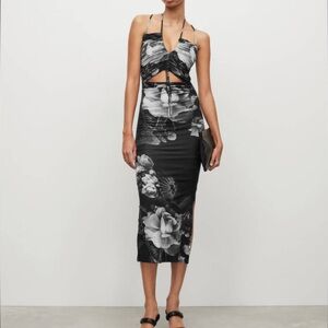 ALL SAINTS Amaya Valley Cut-Out Midi Dress
